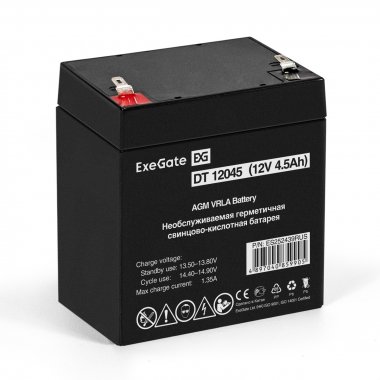 Фотография товара 'Exegate ES252439RUS Аккумуляторная батарея DT 12045 (12V 4.5Ah, клеммы F1)'
