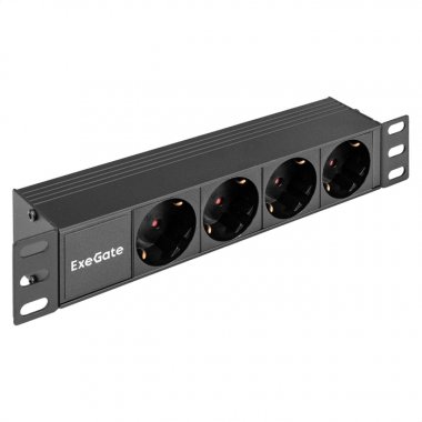 Фотография товара 'Exegate EX298596RUS Блок розеток 10" с разъемом C14 ServerPro PDU-10H401 Al-4S-C14'
