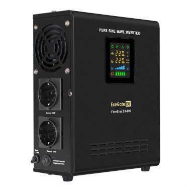 Фотография товара 'Exegate EX295996RUS ИБП (инвертор, синус, для котла, настенный) FineSine SX-800.LCD.AVR.2SH'