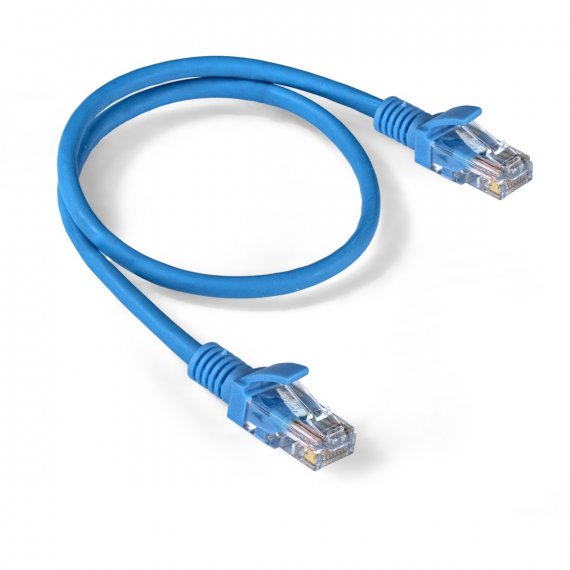 Фотография товара 'Exegate EX286380RUS Патч-корд LSZH UTP-RJ45-RJ45-5e-0,5M-LSZH-BL, UTP, cat.5e, 0.5м'
