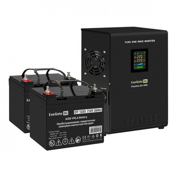 Фотография товара 'Exegate EX296541RUS Комплект ИБП FineSine SX-1000.LCD.AVR.2SH'