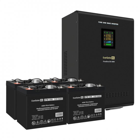 Фотография товара 'Exegate EX296661RUS Комплект ИБП FineSine SX-5000.LCD.AVR.2SH.T'