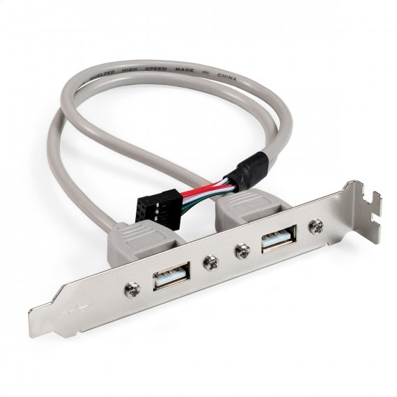 Фотография товара 'Exegate EX298294RUS Планка портов в корпус 2xUSB2.0 BrctUSB2-2A'