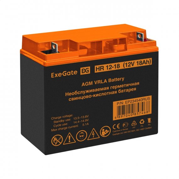 Фотография товара 'Exegate EP234540RUS Аккумуляторная батарея HR 12-18'