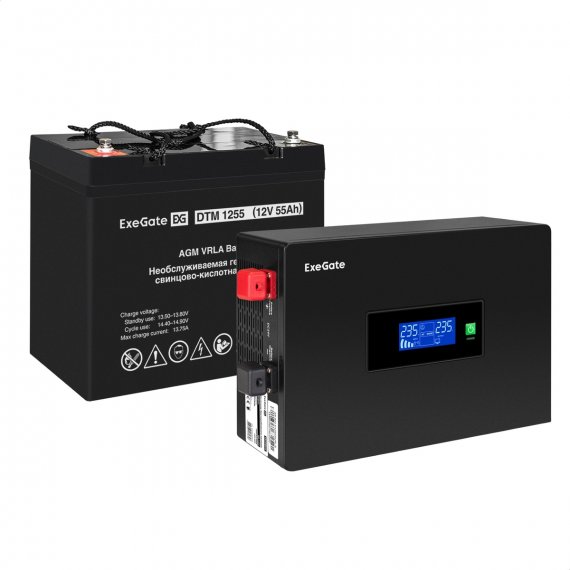 Фотография товара 'Exegate EX297388RUS Комплект ИБП IdealSine SR-600.LCD.2SH'