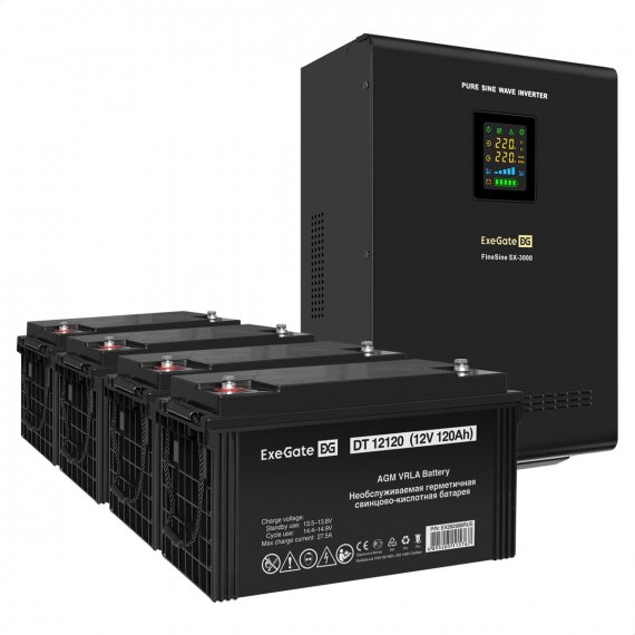 Фотография товара 'Exegate EX296648RUS Комплект ИБП FineSine SX-3000.LCD.AVR.2SH.T'