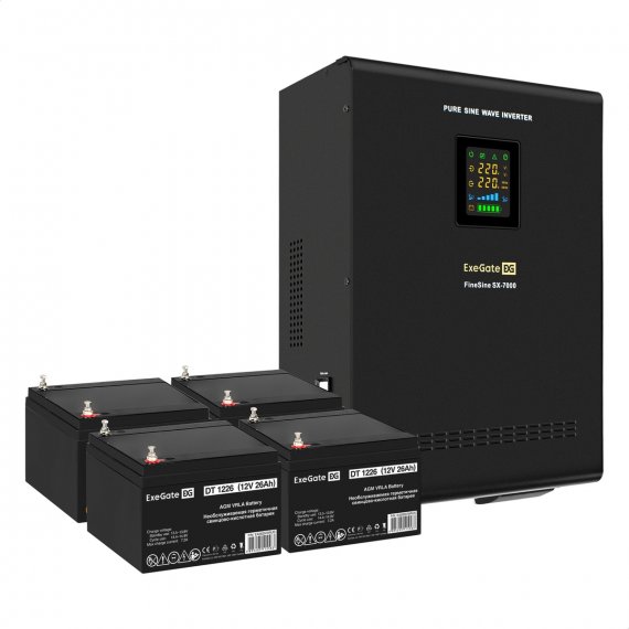 Фотография товара 'Exegate EX296677RUS Комплект ИБП FineSine SX-7000.LCD.AVR.2SH.T'