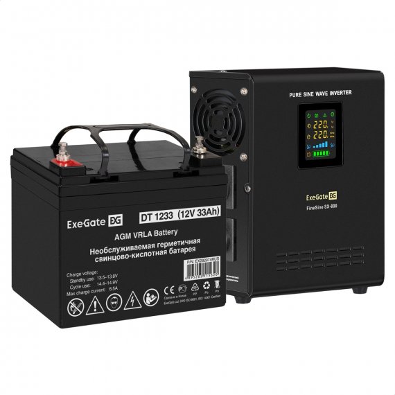 Фотография товара 'Exegate EX296518RUS Комплект ИБП FineSine SX-800.LCD.AVR.2SH'