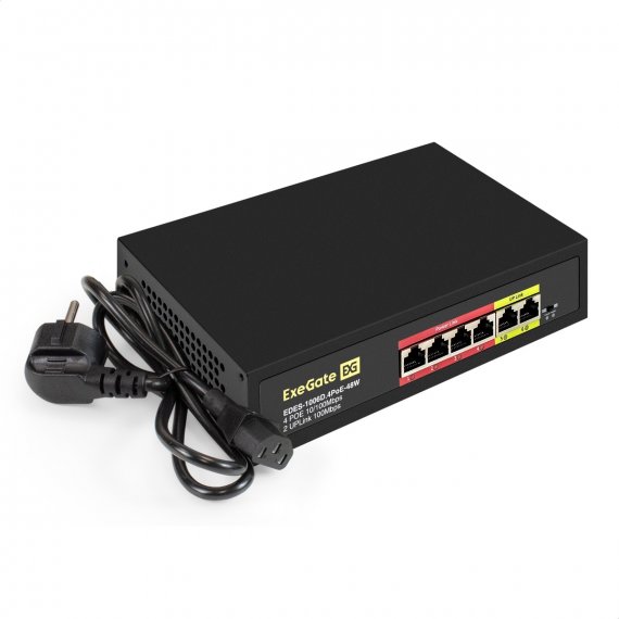 Фотография товара 'Exegate EX299020RUS Коммутатор неуправляемый EDES-1006D.4PoE-48W'