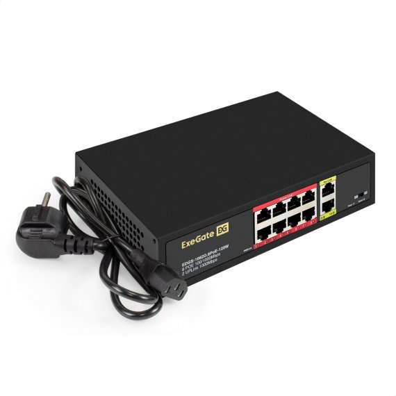Фотография товара 'Exegate EX299028RUS Коммутатор неуправляемый EDGS-1082D.8PoE-120W'