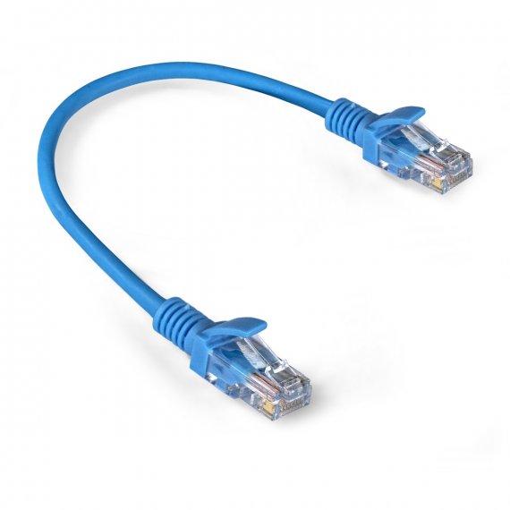 Фотография товара 'Exegate EX286371RUS Патч-корд LSZH UTP-RJ45-RJ45-5e-0,3M-LSZH-BL, UTP, cat.5e, 0.3м'